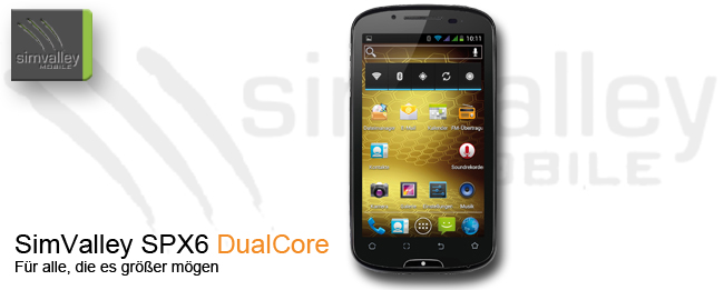 SPX-6 DualCore von SimValley: Günstiges Smartlet von Pearl