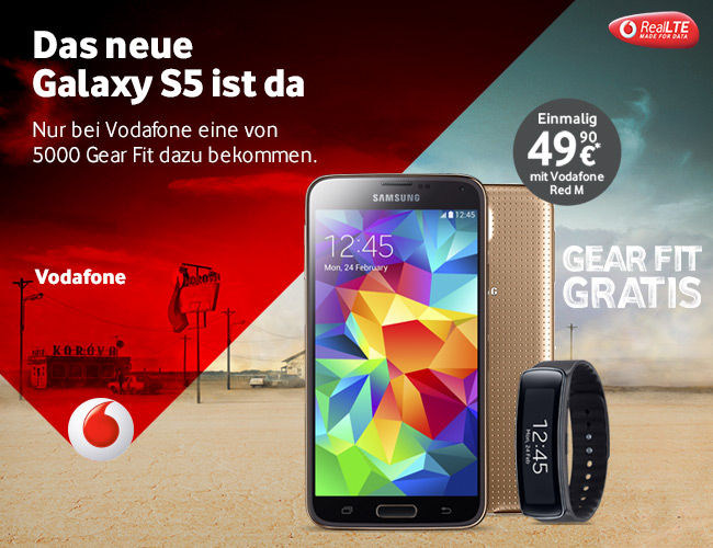 Samsung Galaxy S5 in Gold bei Vodafone