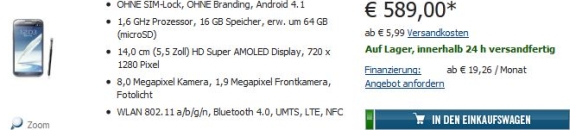 Cyberport Galaxy Note 2