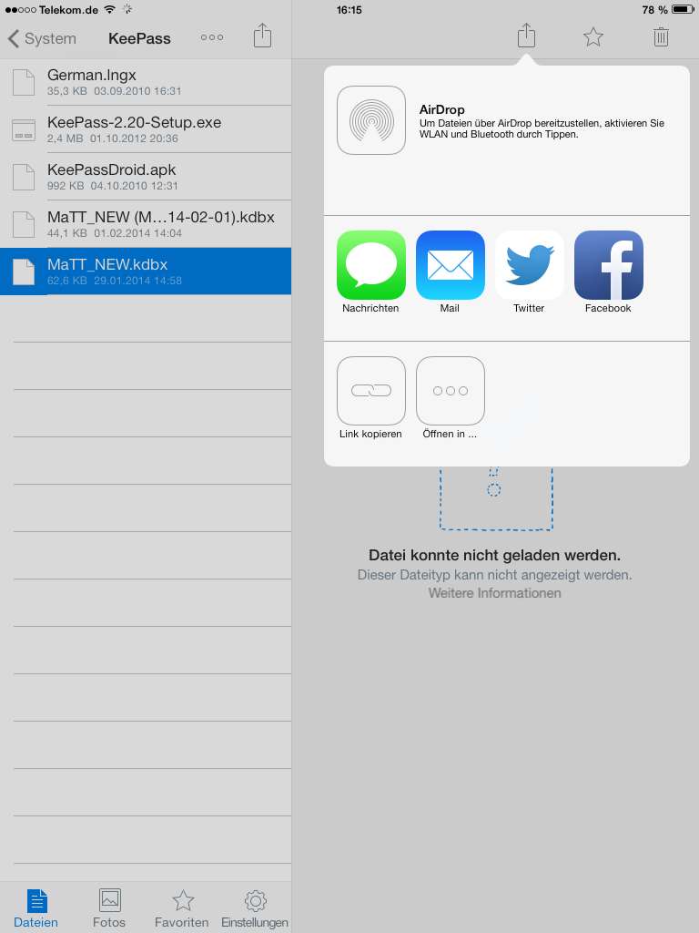 KeePass auf iOS