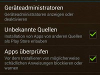 'Unbekannte Quellen' erlauben