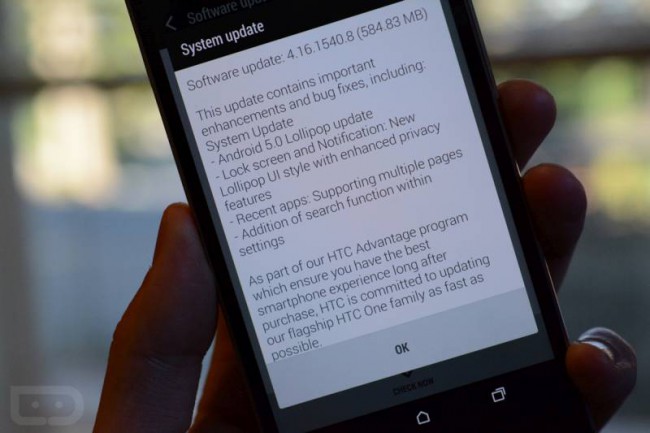 HTC One M8 mit Lollipop