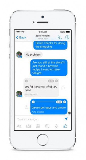 Facebook Messenger Sprachumwandlung