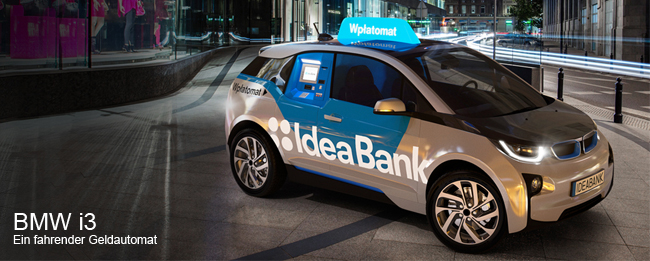 Fahrende Bank als BMW i3