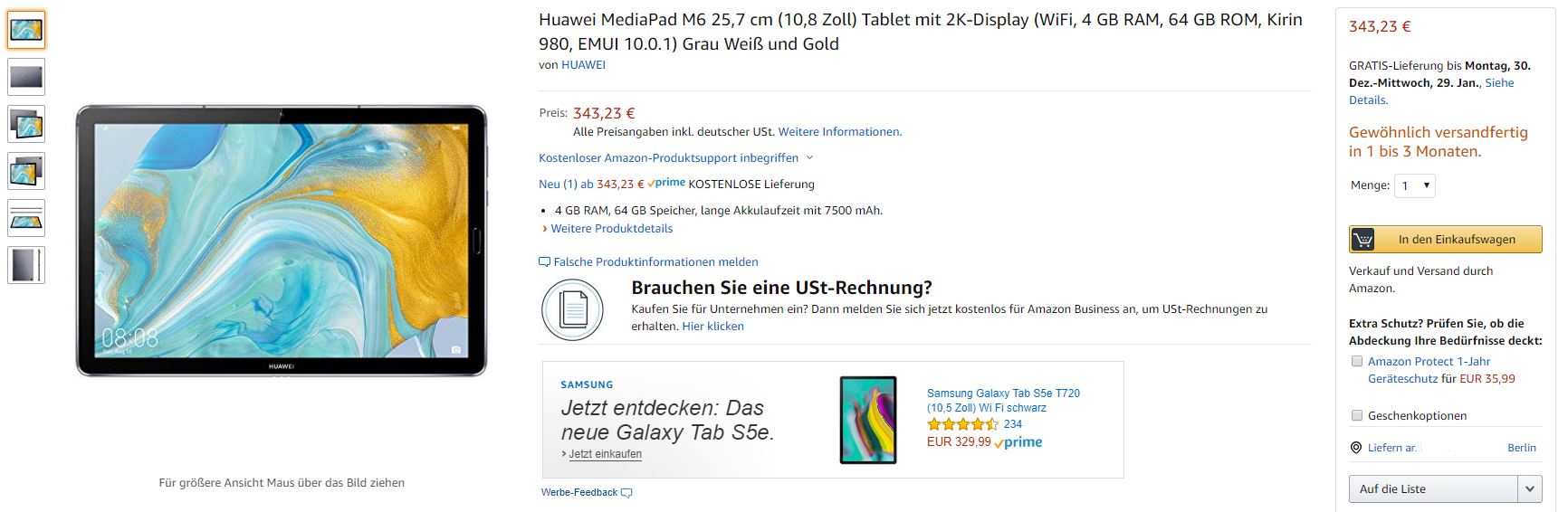 Huawei MediaPad ohne Lizenz