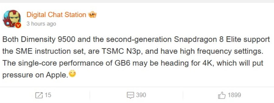 Snapdragon 8 Elite 2 und MediaTek Dimensity 9500 Prozessoren Leak