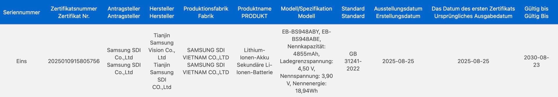 Samsung Galaxy S26 Ultra Qualitäts-Zertifizierung