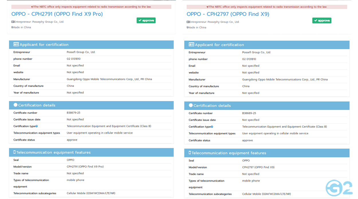 Oppo Find X9 Serie bei der Zertifizierung